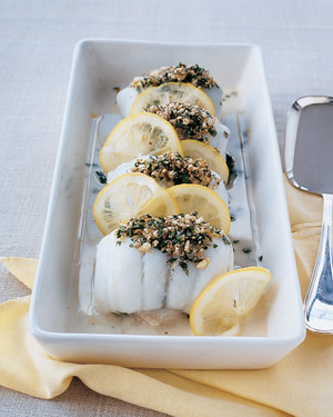 fish sole rolls with spinach and lemon