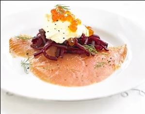 smoked salmon and beetroot