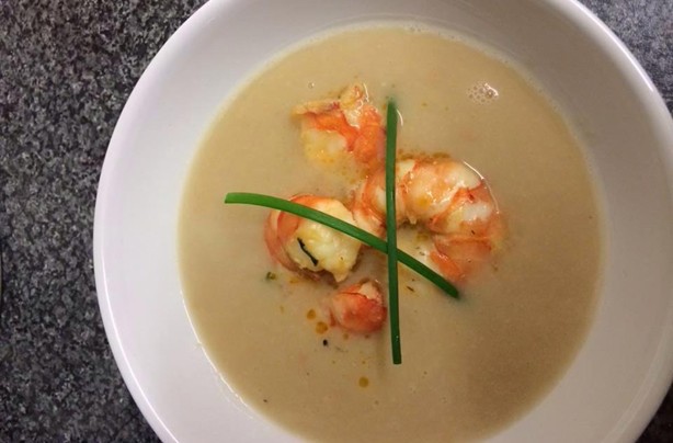 soup - haricot soup with tiger prawns2